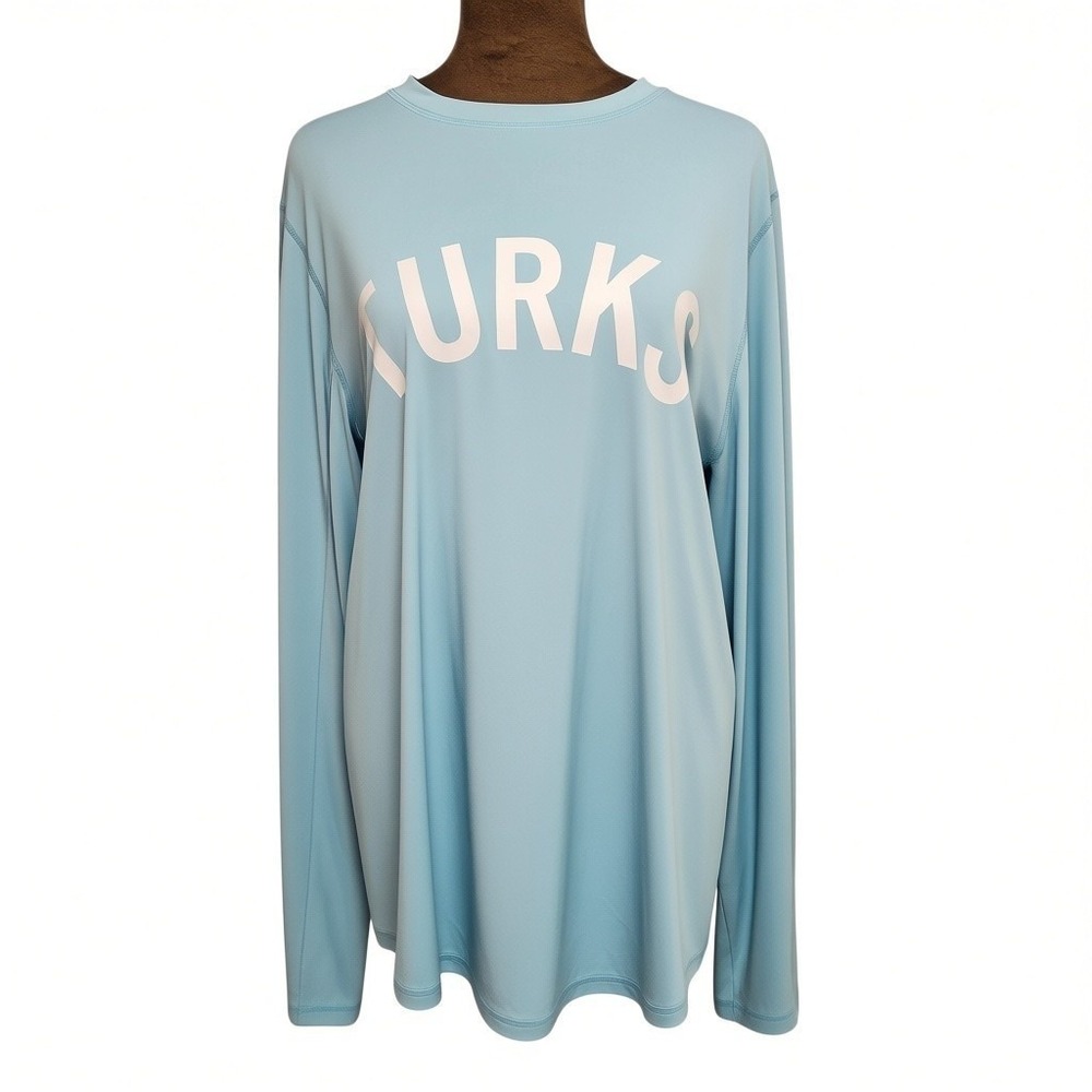 Okaicos‎ Turks Long Sleeve Sun Shirt Light Blue UPF 50+ Protection Womens Large